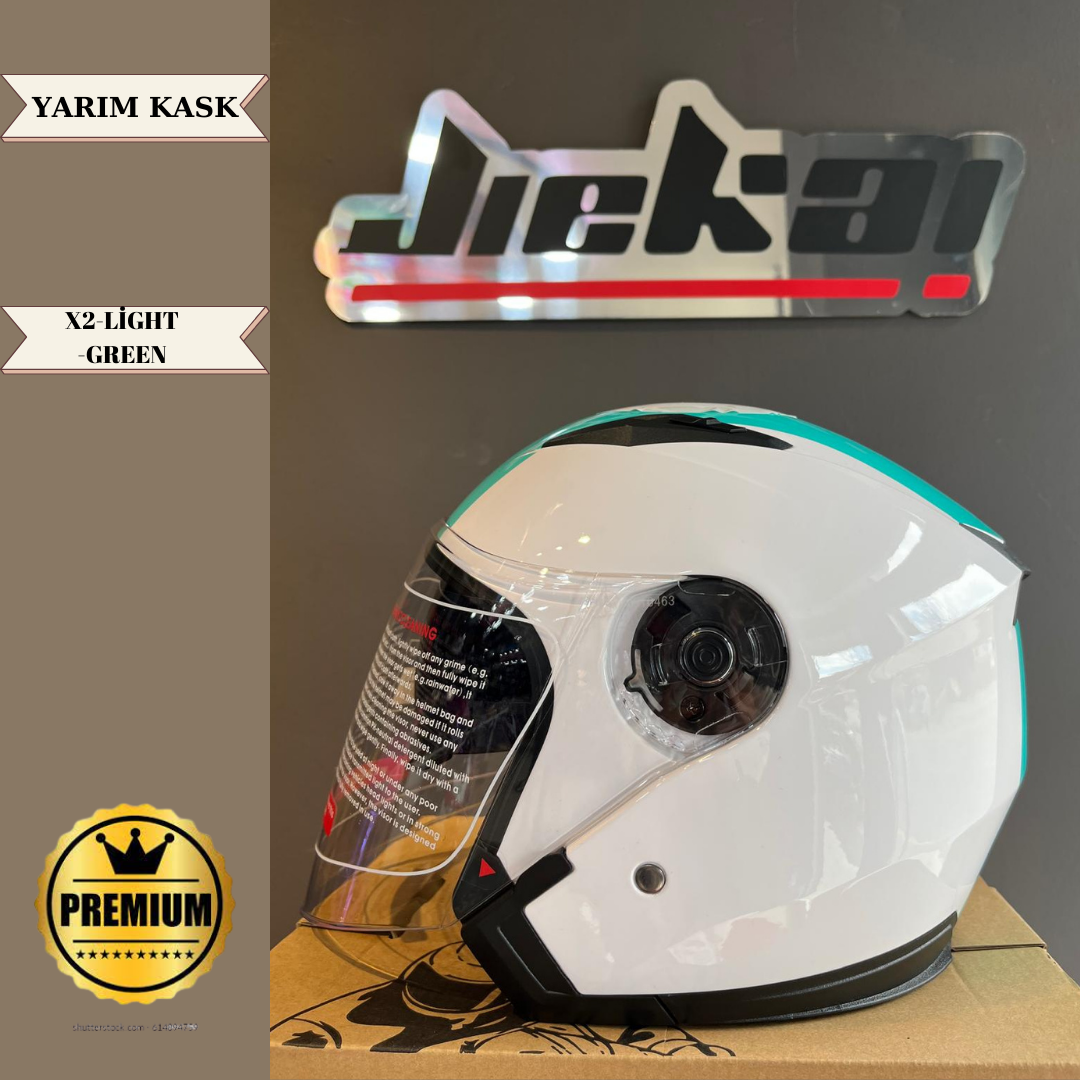 JİEKAİ YARIM KASK X-2 GÜNEŞ VİZÖRLÜ